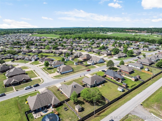 drone / aerial view with a residential view