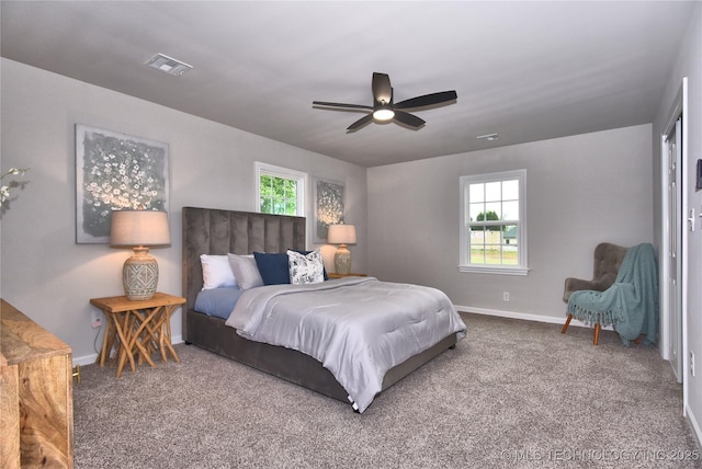 543 N Ridgeway St, Sapulpa, OK 74066 - bedroom featuring carpet flooring, baseboards, and ceiling fan