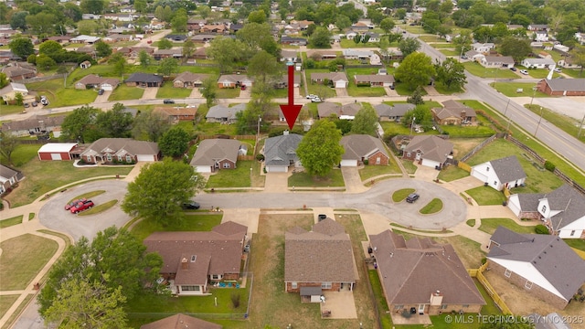 bird's eye view featuring a residential view
