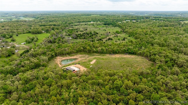 65365 E 155th Rd, Wyandotte, OK 74370 - bird's eye view featuring a view of trees