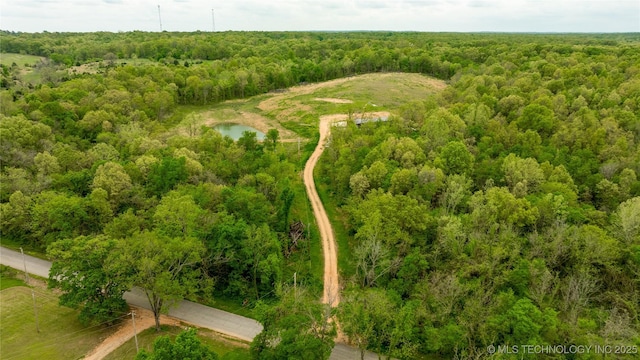 65365 E 155th Rd, Wyandotte, OK 74370 - bird's eye view with a wooded view