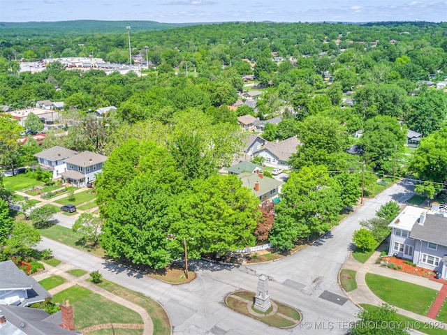 1805 W Easton St, Tulsa, OK 74127 - aerial perspective of suburban area with a heavily wooded area