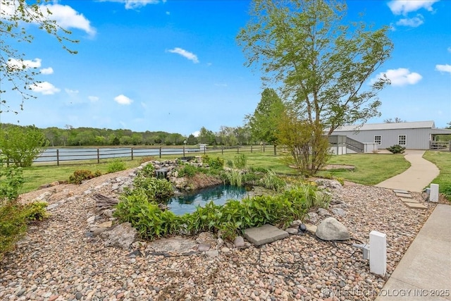 view of yard with fence