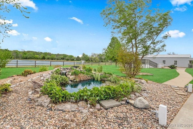 view of yard featuring fence