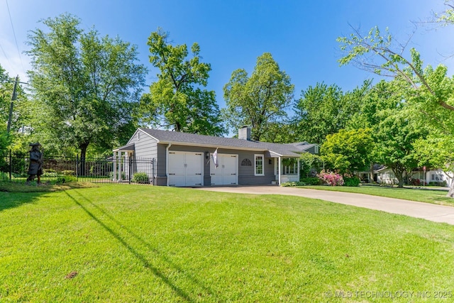 3505 S Birmingham Ave, Tulsa, OK 74105 - view of front of property featuring driveway, a chimney, and a garage
