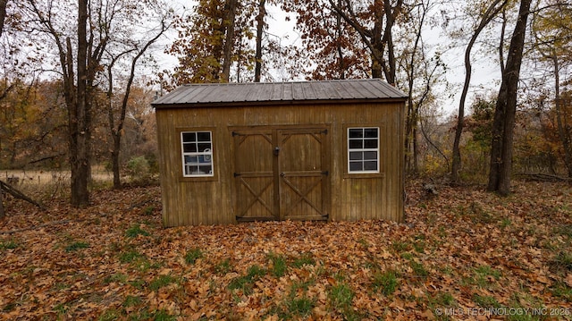 view of shed
