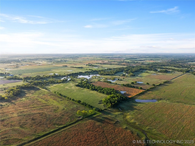 aerial view featuring a rural view