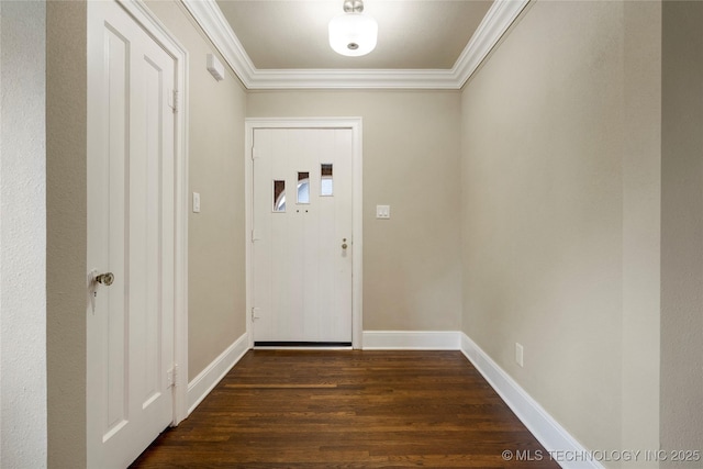 1212 S Knoxville Ave, Tulsa, OK 74112 - entryway featuring ornamental molding, wood finished floors, and baseboards