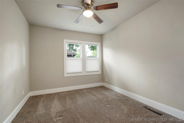 1212 S Knoxville Ave, Tulsa, OK 74112 - carpeted spare room with visible vents, ceiling fan, and baseboards