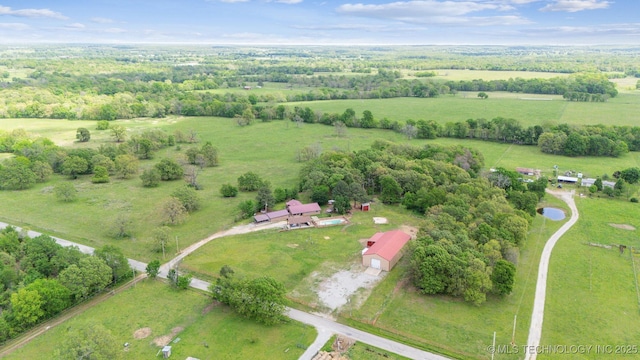 aerial view with a rural view