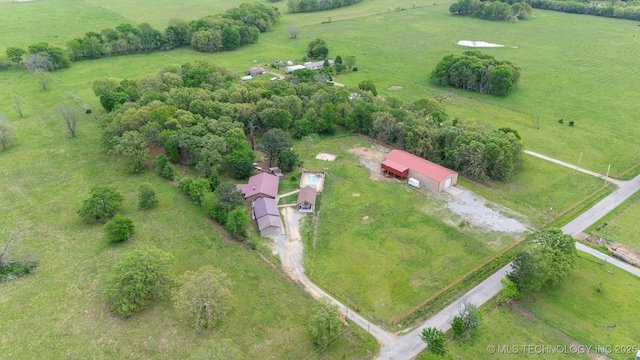 bird's eye view featuring a rural view