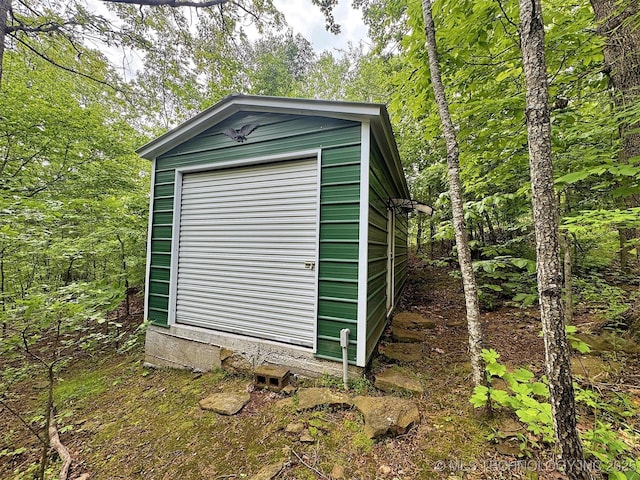 view of shed