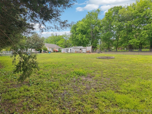 view of yard with fence