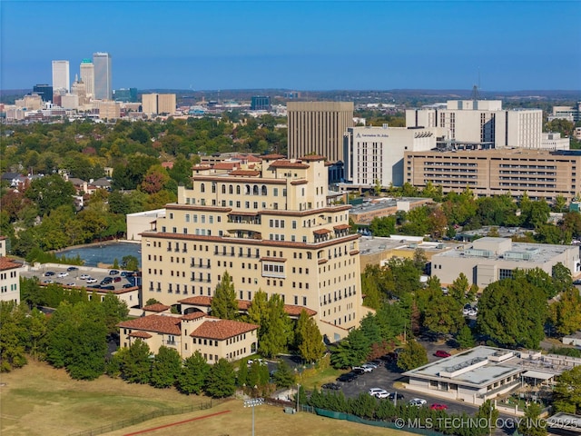 aerial view with a view of city