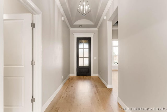 7905 N 146th E Ave, Owasso, OK 74055 - entryway featuring light wood-style floors, ornamental molding, and baseboards