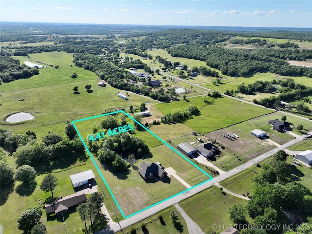 2267 Krebs Lk, Mcalester, OK 74501 - aerial view of property and surrounding area with property parcel outlined