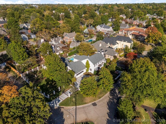 bird's eye view featuring a residential view
