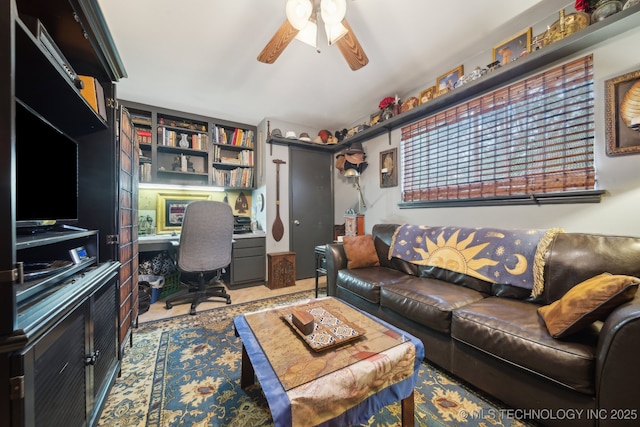 office with a ceiling fan