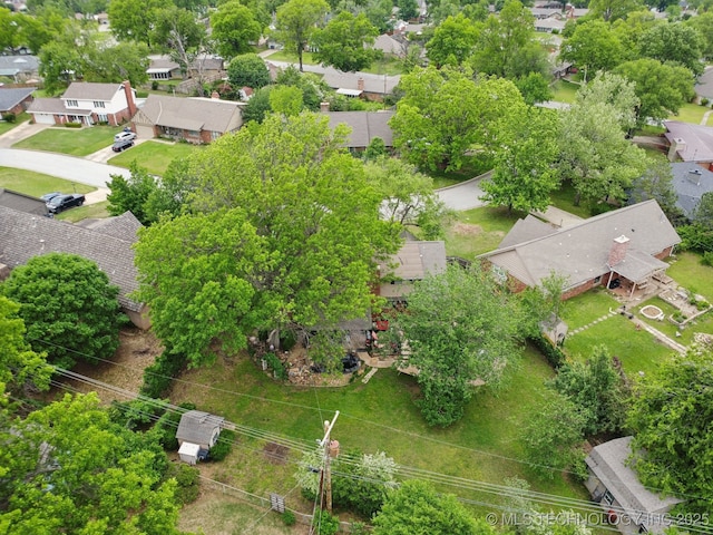 aerial view with a residential view