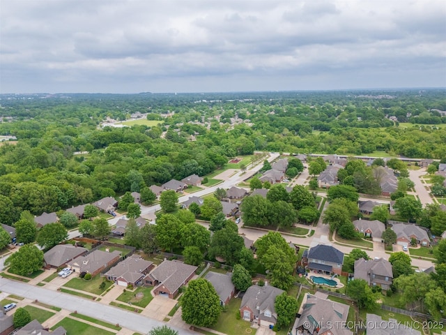 aerial view with a residential view