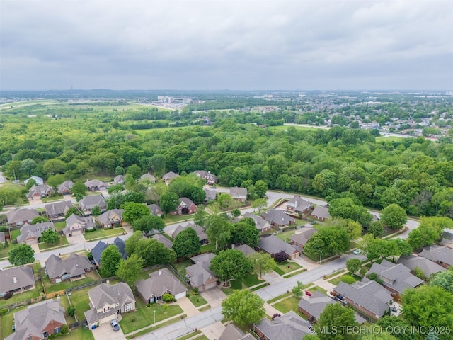 bird's eye view with a residential view