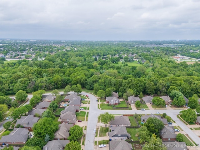 bird's eye view with a residential view