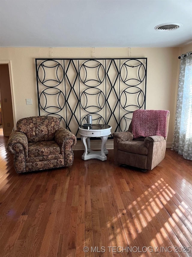 1029 N Kenwood Ave, Broken Arrow, OK 74012 - sitting room featuring visible vents and hardwood / wood-style flooring