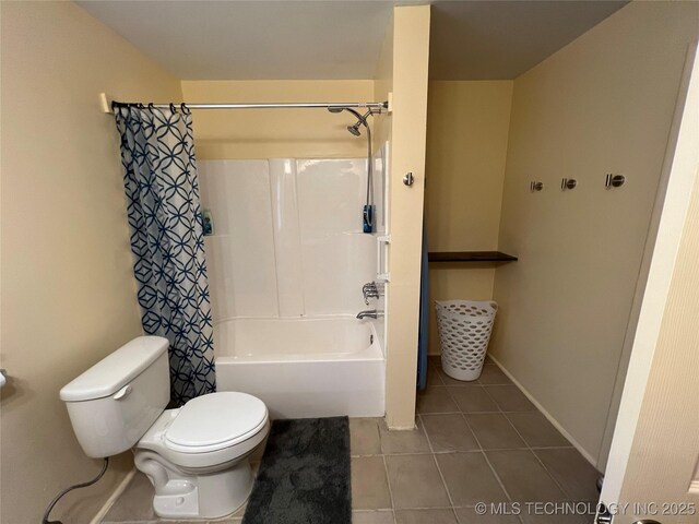 1029 N Kenwood Ave, Broken Arrow, OK 74012 - full bathroom with toilet, baseboards, tile patterned flooring, and shower / tub combo