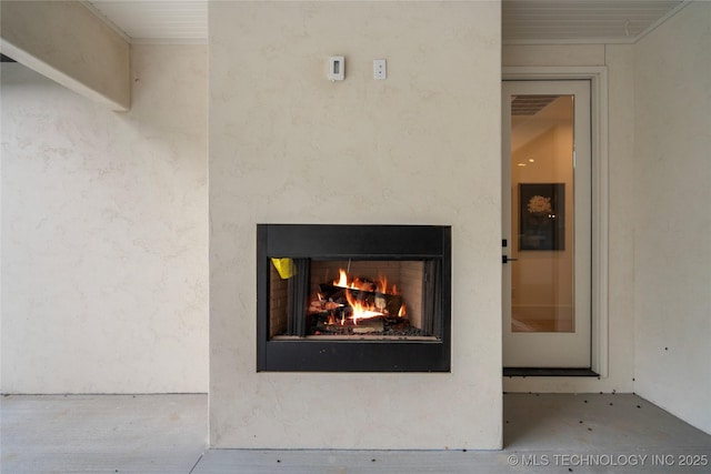 room details featuring a premium fireplace