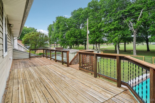 6605 S 1st St, Broken Arrow, OK 74012 - deck with a yard