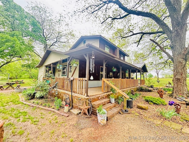 exterior space with covered porch