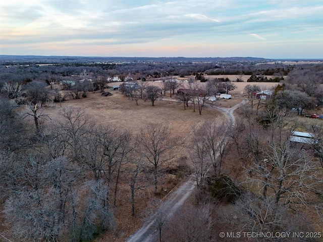 aerial view with a rural view