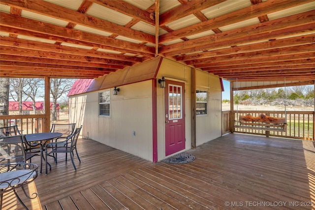 deck featuring outdoor dining space