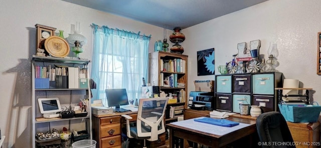 view of home office