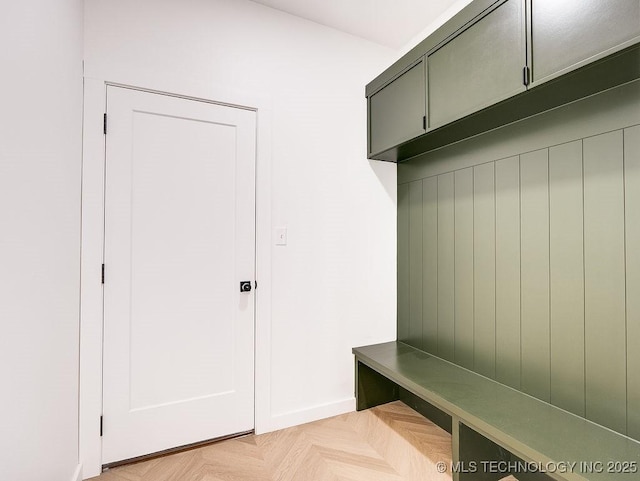 mudroom with baseboards