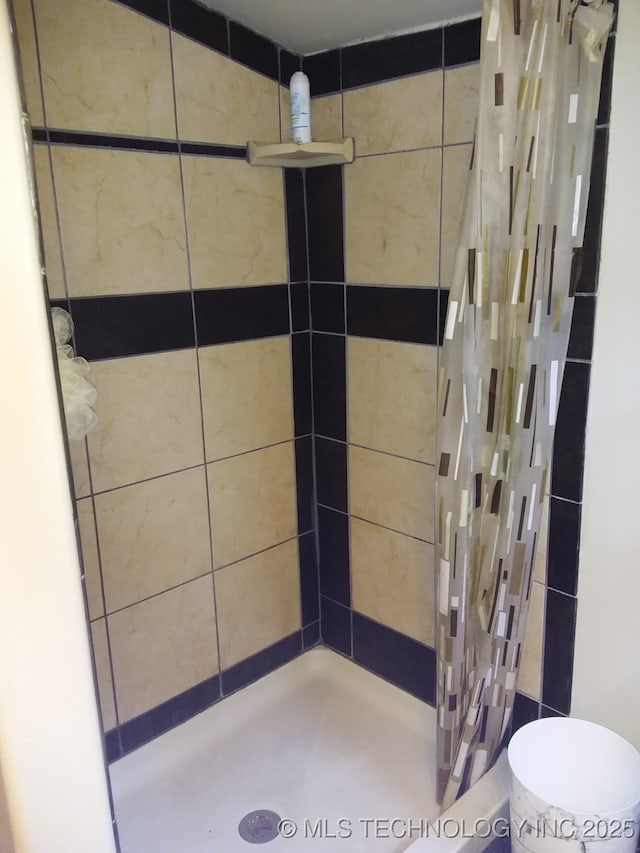 full bathroom featuring a shower stall
