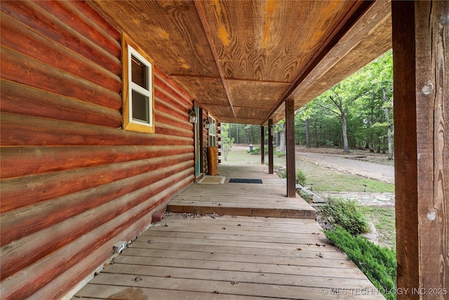deck with covered porch