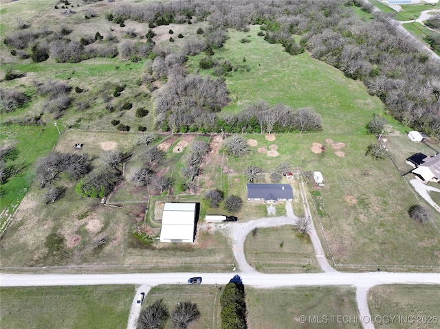 bird's eye view featuring a rural view