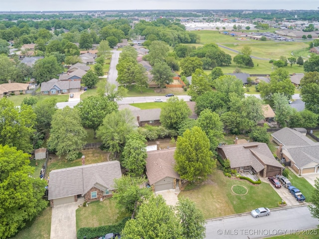 bird's eye view with a residential view