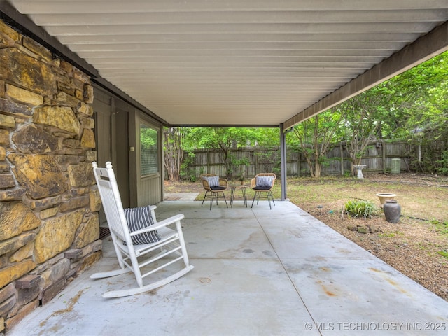 view of patio / terrace with a fenced backyard