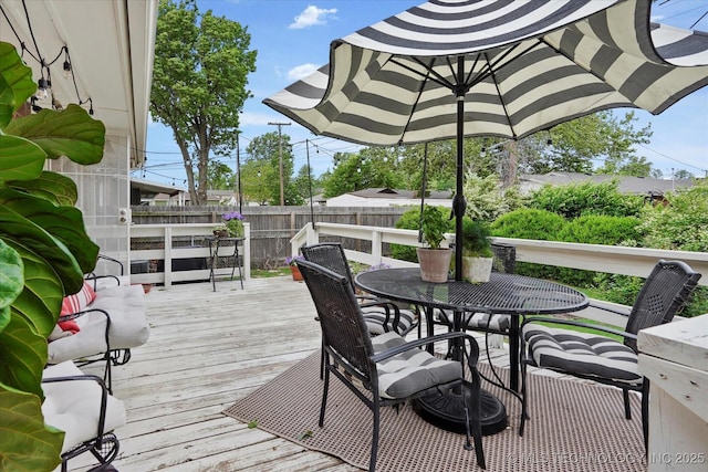 5729 E 25th Pl, Tulsa, OK 74114 - wooden deck with fence and outdoor dining area