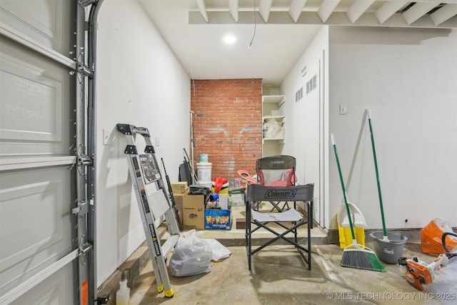 storage room featuring visible vents