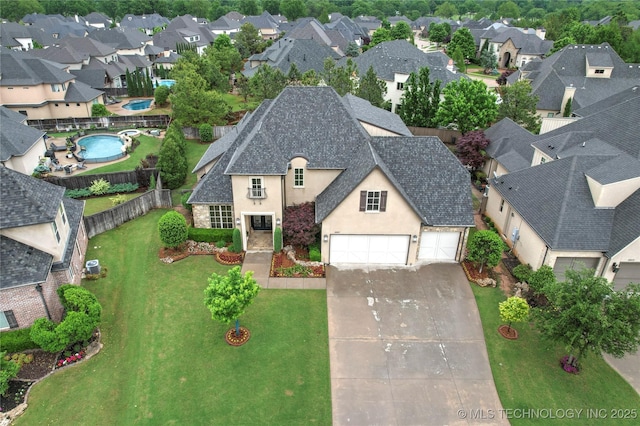 4401 S Quinoa Ave, Broken Arrow, OK 74011 - aerial perspective of suburban area with a pool