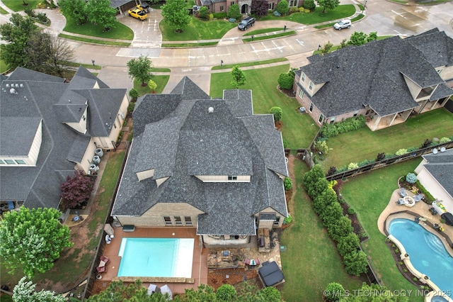 4401 S Quinoa Ave, Broken Arrow, OK 74011 - aerial overview of property's location with a pool and nearby suburban area