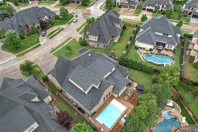 4401 S Quinoa Ave, Broken Arrow, OK 74011 - aerial view of property and surrounding area with a pool area and nearby suburban area