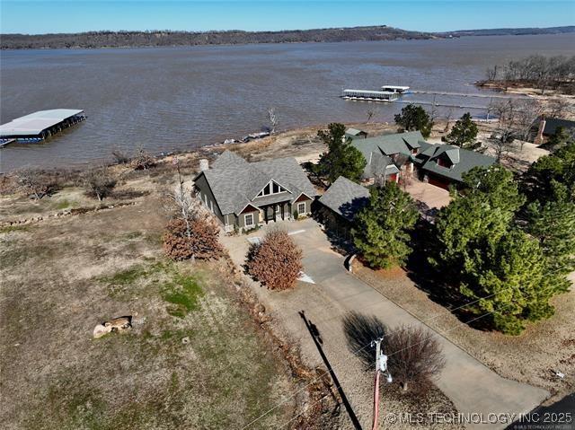 180 Channel Rd, Eufaula, OK 74432 - aerial view with a water view