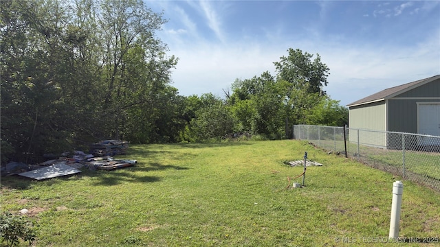 view of yard with fence