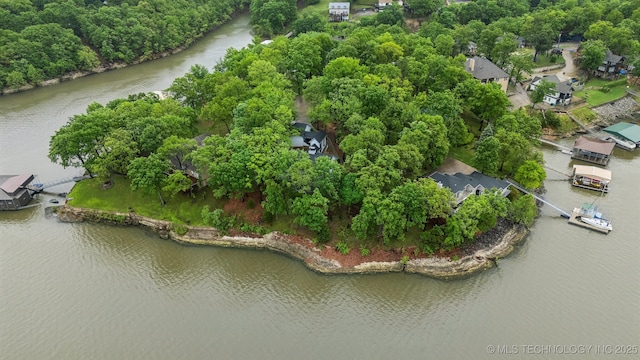 1491 Southpointe Rd, Eucha, OK 74342 - birds eye view of property with a water view