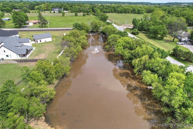 15916 E 106th Pl, Owasso, OK 74055 - drone / aerial view featuring a water view and a rural view