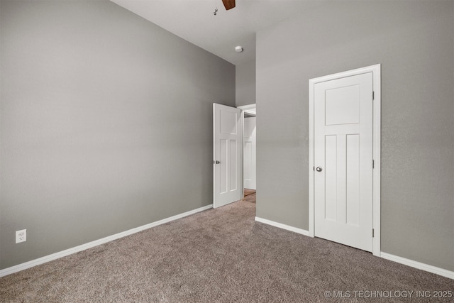 543 Edgewood, Durant, OK 74701 - unfurnished bedroom featuring carpet floors, baseboards, and ceiling fan